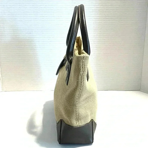 Stone Mountain Woven Straw Brown Leather Trim Handbag Small Purse Hand-held - Picture 3 of 15